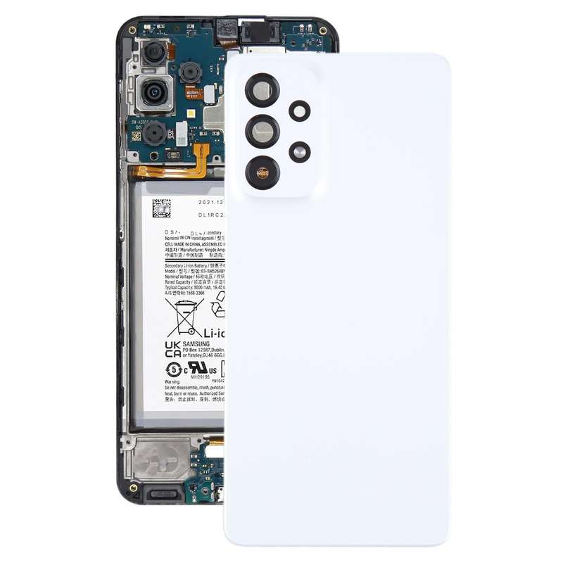 For Samsung Galaxy A73 5G SM-A736B Original Battery Back Cover with Camera Lens Cover(White)