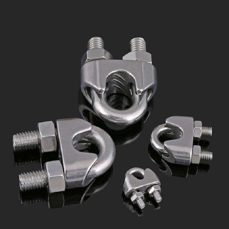 2 PCS Stainless Steel Clip U-shaped Wire Rope Card Head Rope Wire Rope Rolling Head Buckle, Speci...