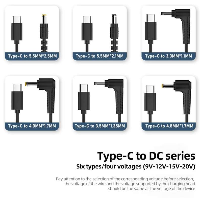 20V 4.0 x 1.7mm DC Power to Type-C Adapter Cable
