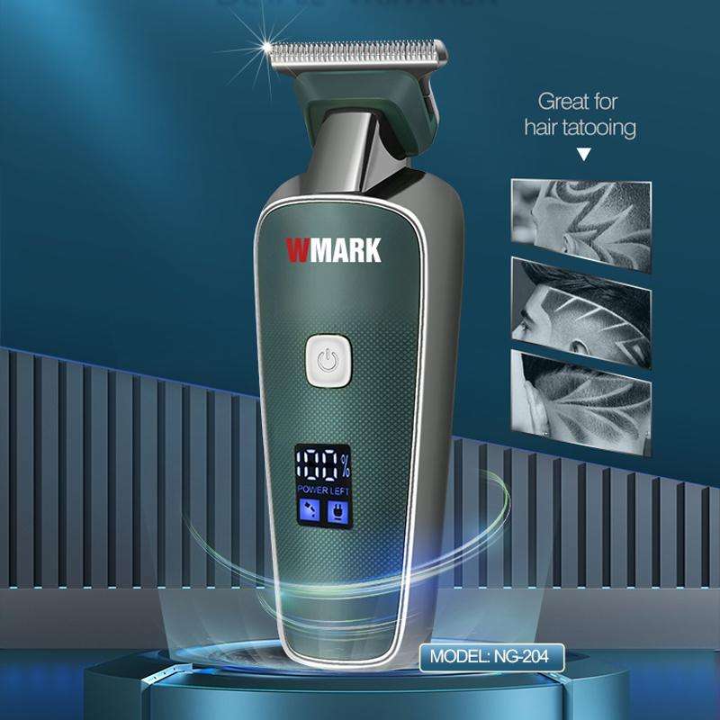 WMARK NG-204 Wireless LED Display Rechargeable Hair Clipper(Green)