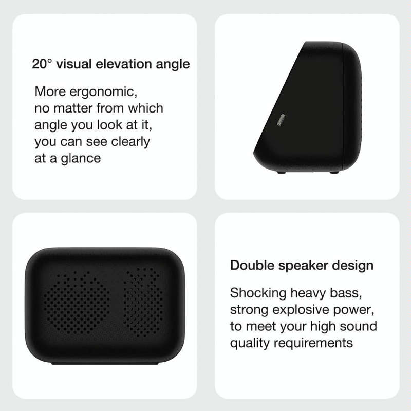 Lenovo TS13 Wireless Portable Subwoofer Stereo Bluetooth Speaker Smart Alarm Clock(White)
