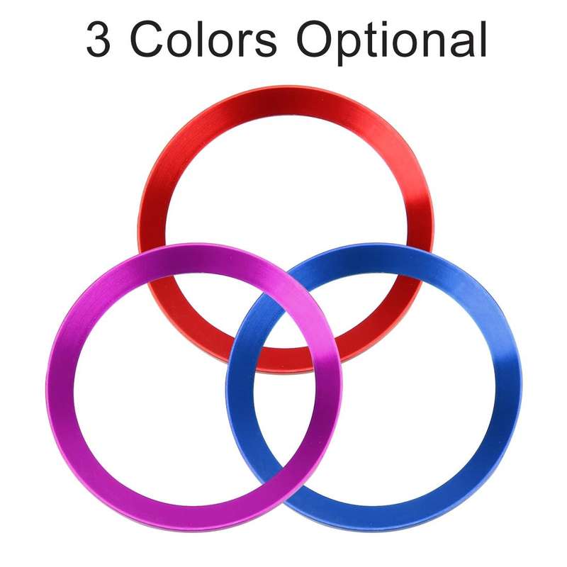 Car Engine Start Key Push Button Ring Trim Aluminum Alloy Sticker Decoration for Volkswagen(Blue)