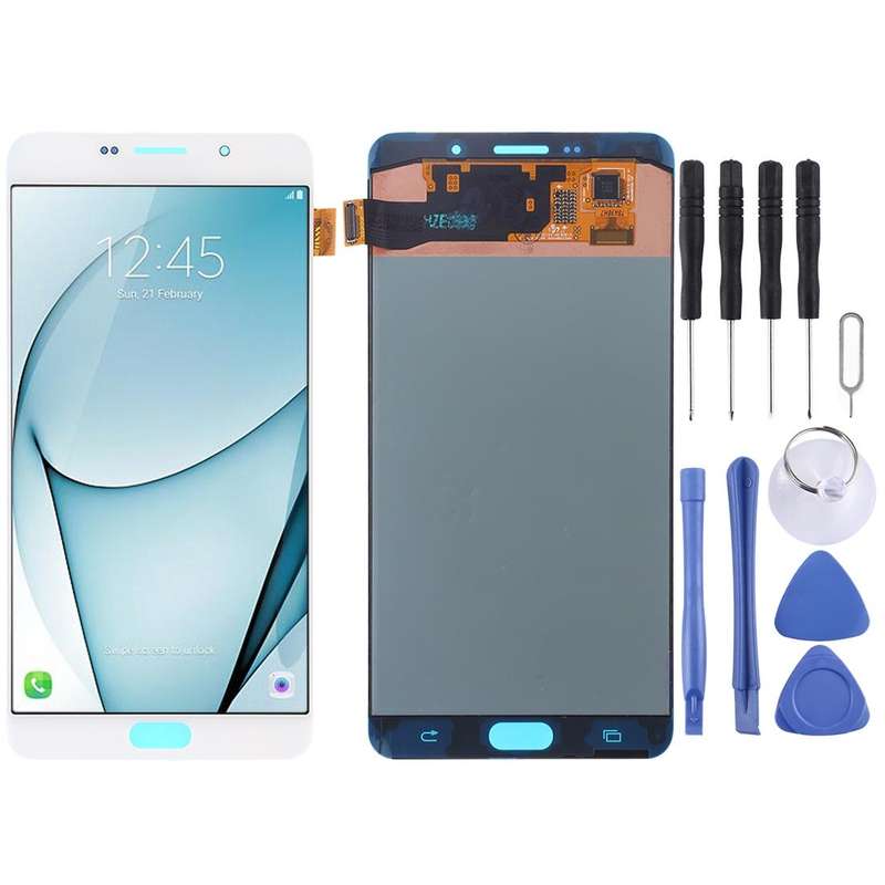 Original Super AMOLED LCD Screen for Galaxy A9 Pro (2016) / A910F Digitizer Full Assembly (White)