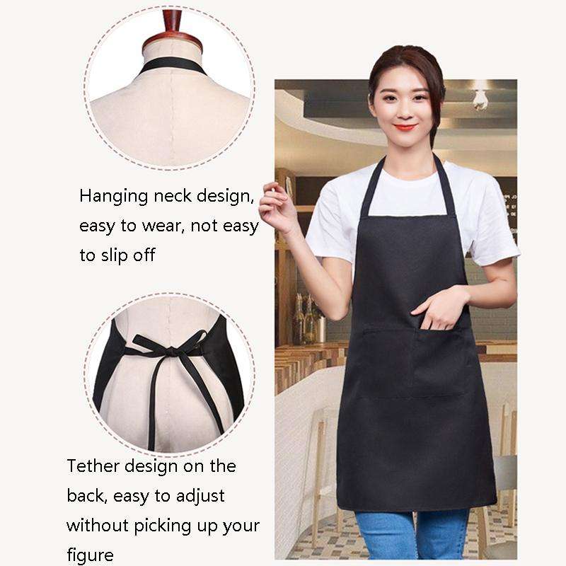 2 PCS 0058 Cafe Nail Shop Waterproof Apron Polyester Material Home Work Apron(Black)