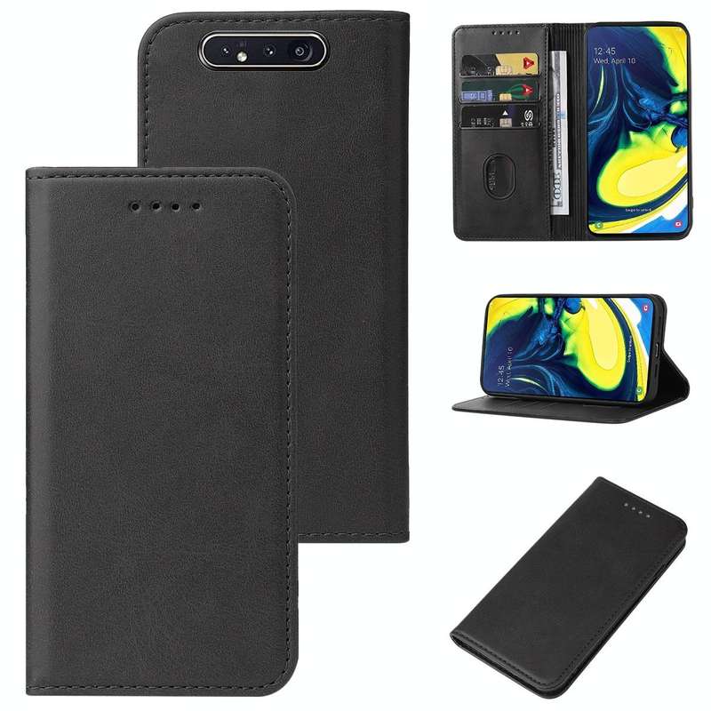 For Samsung Galaxy A90 / A80 Magnetic Closure Leather Phone Case(Black)