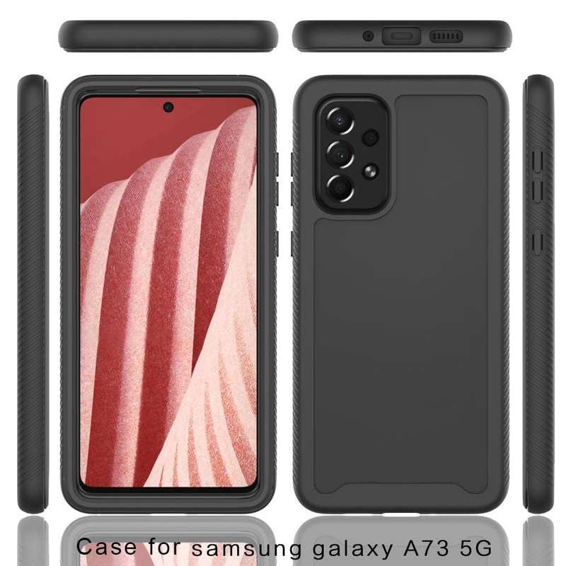 For Samsung Galaxy A73 5G Starry Sky Solid Color Series Shockproof PC + TPU Phone Case(Purple)