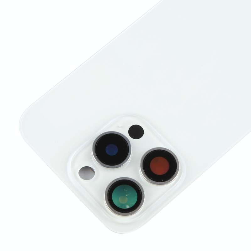 For iPhone 15 Pro Battery Back Cover with Camera Lens Cover + MagSafe Magnet(White)