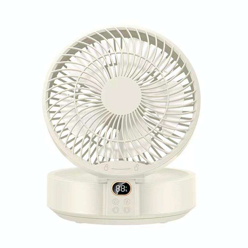 WSK302 4000mAh Swivel Head Wall Mounted Fan with Night Light(White)