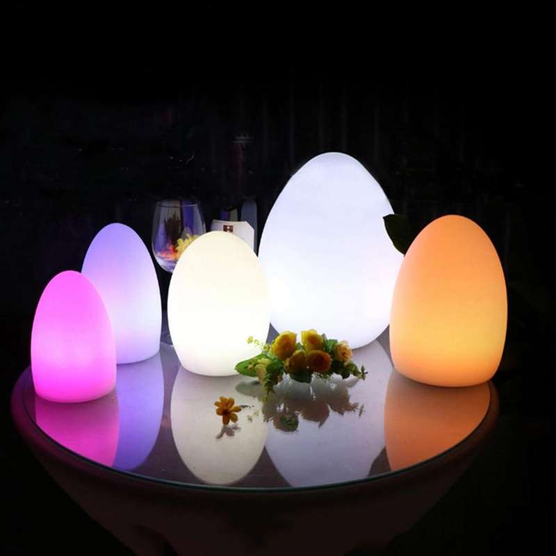LED Outdoor Bar Table Lamp KTV Remote Control Colorful Charging Creative Decorative Egg-shaped Ta...