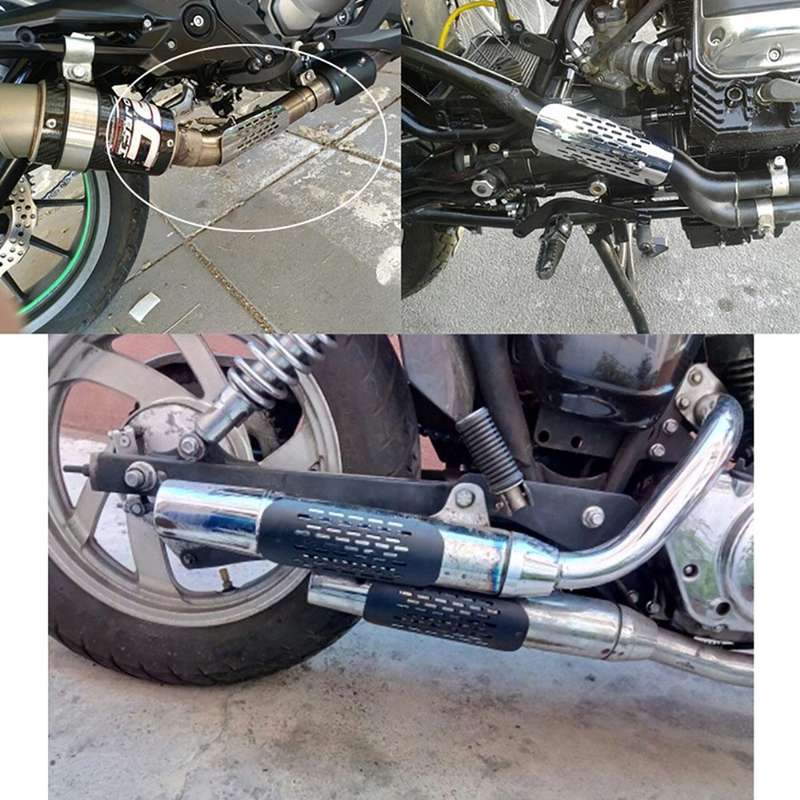 MB-EX014-S Motorcycle Modification Accessories Iron 75mm Exhaust Pipe Heat Shield for Kawasaki