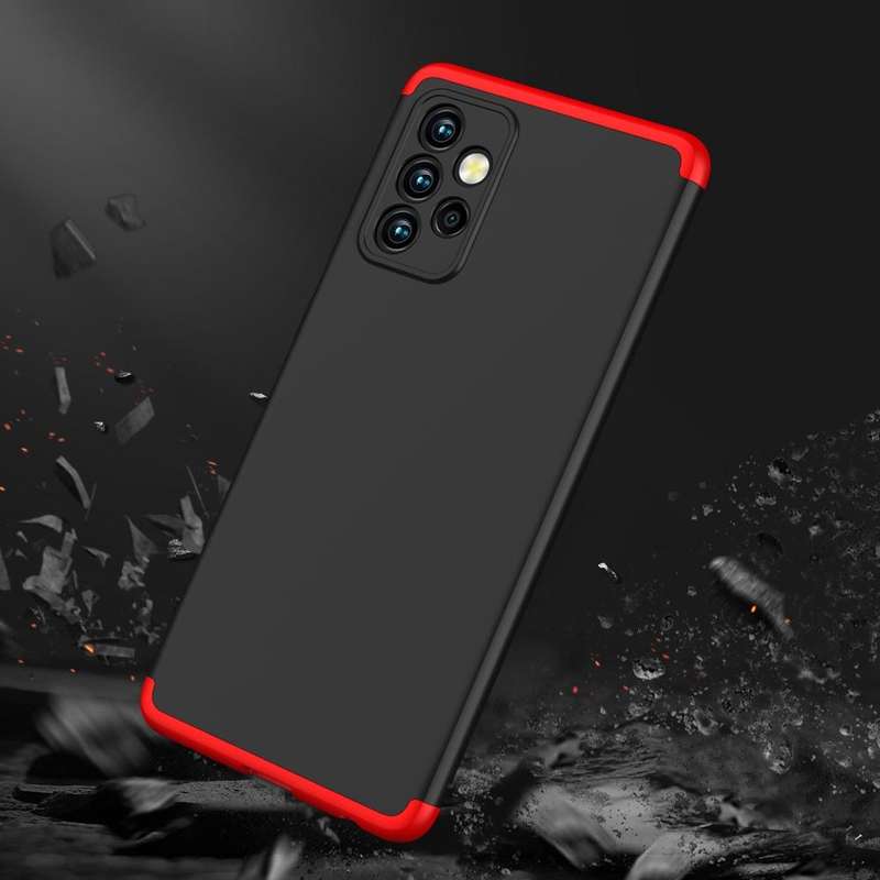 For Samsung Galaxy A72 5G / 4G GKK Three Stage Splicing Full Coverage PC Case(Black Red)