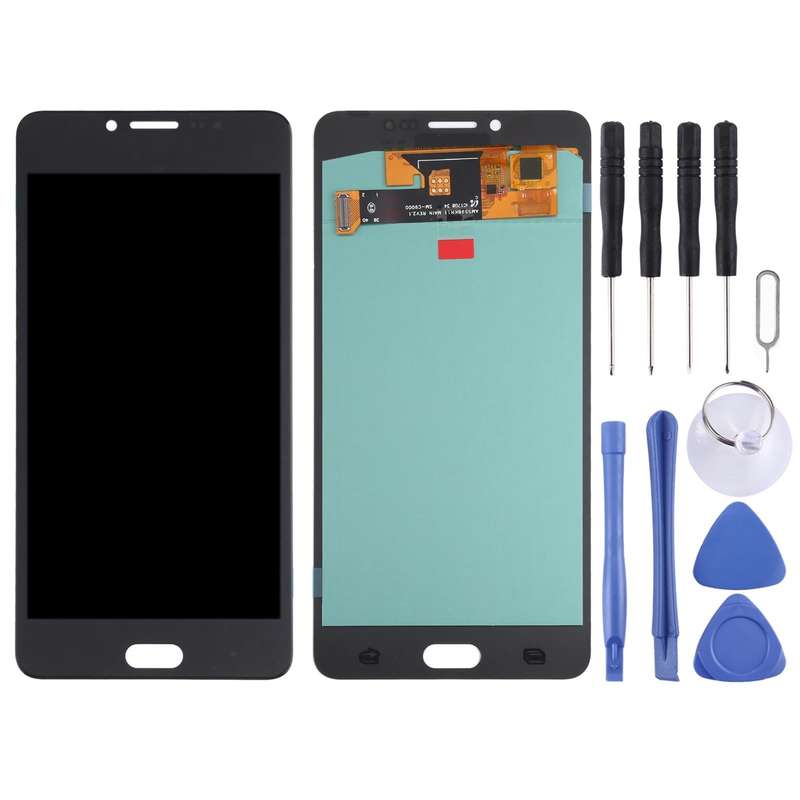 OLED Material LCD Screen and Digitizer Full Assembly for Samsung Galaxy C9 Pro SM-C9000/C900(Black)