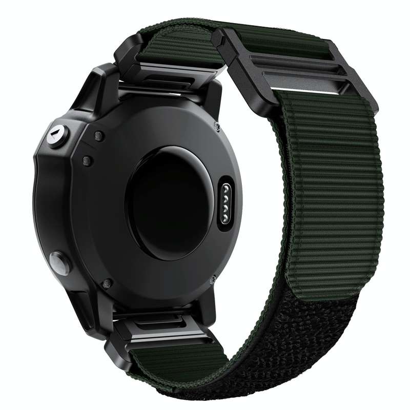 For Garmin Fenix 6X / 5X 26mm Hook And Loop Fastener Nylon Watch Band(Army Green)