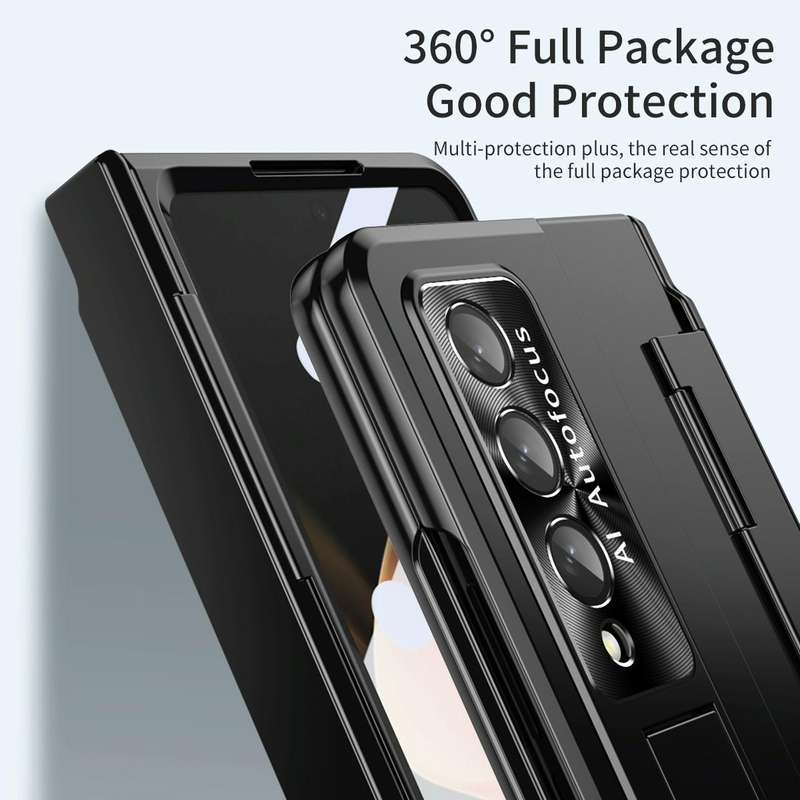 For Samsung Galaxy Z Fold3 5G Integrated Folding Phone Case with Hinge(Black)