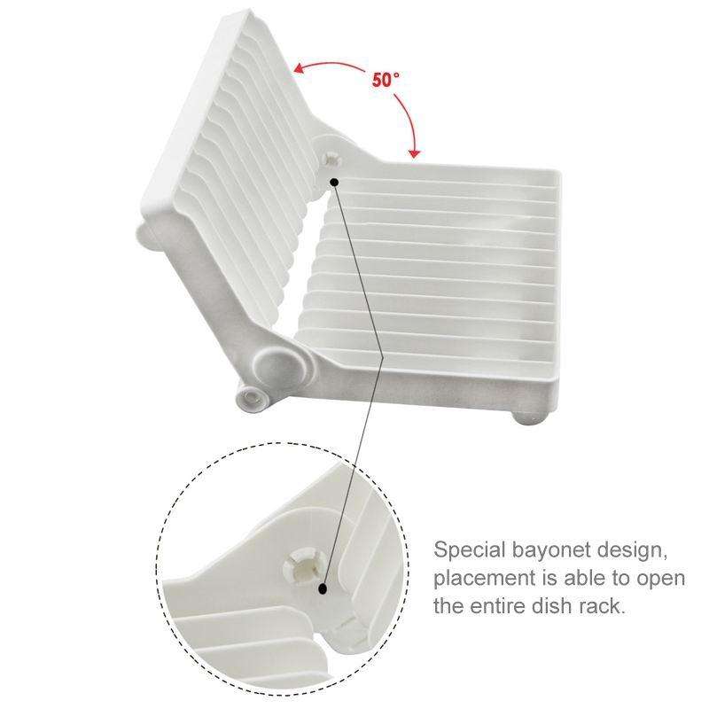 Foldable Dish Drip Rack Plate Holder(White)