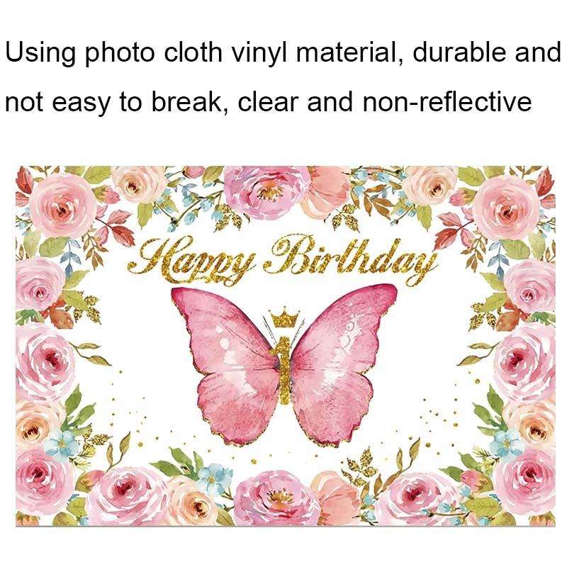 1.5m X 1m Butterfly Pattern Photography Backdrop Birthday Party Decoration Background Cloth(MDT10...