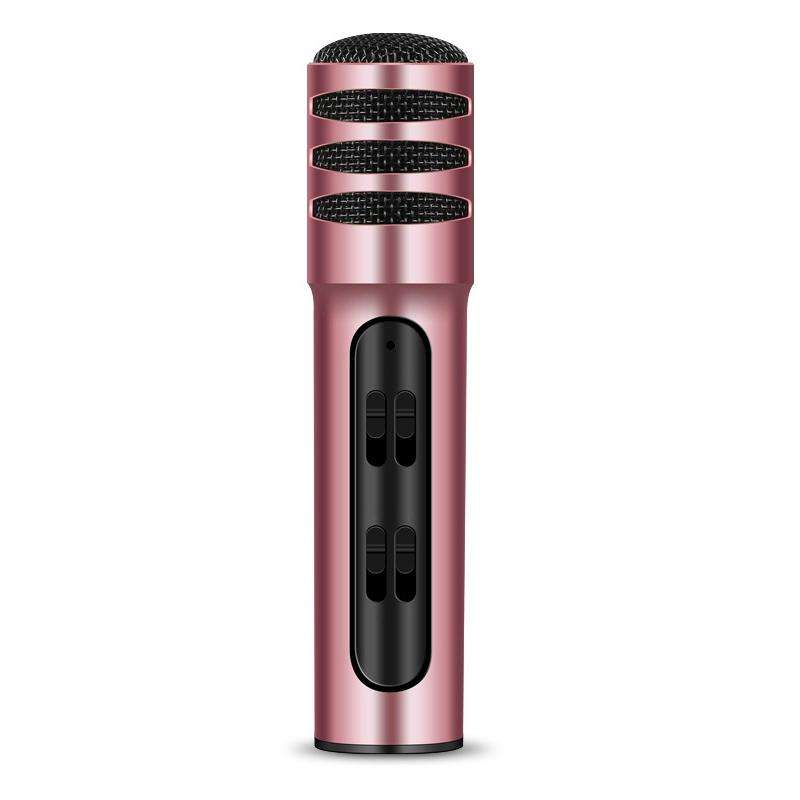 BGN-C7 Condenser Microphone Dual Mobile Phone Karaoke Live Singing Microphone Built-in Sound Card...