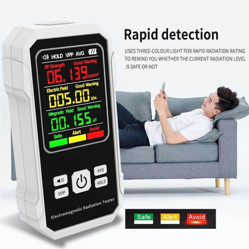 Electromagnetic Radiation Detector High Frequency Radiation Detector(White)