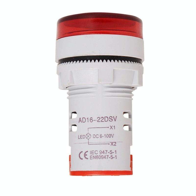 2 PCS DC Voltage Signal Indicator 22mm Round 6-100V Universal Voltmeter(ST16VD-04 Green)