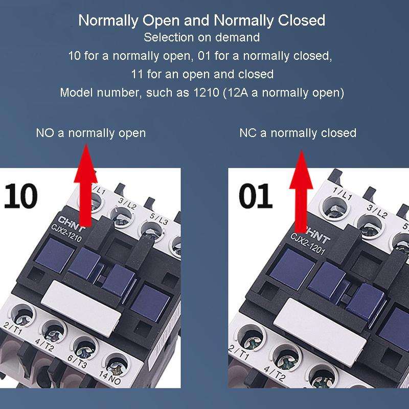 CHNT CJX2-1210 12A 220V Silver Alloy Contacts Multi-Purpose Single-Phase AC Contactor