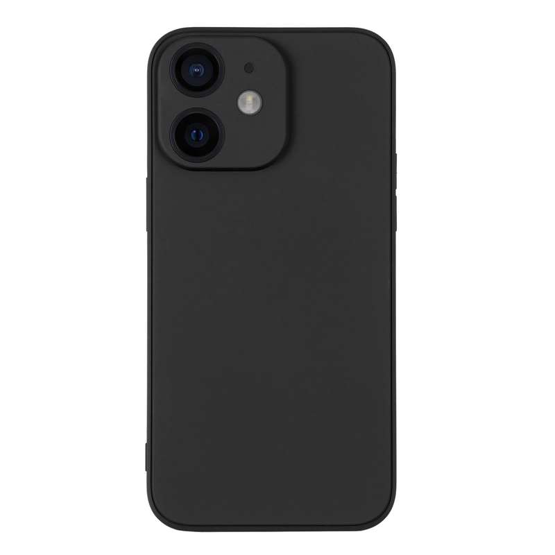 For iPhone 12 mini Silicone Phone Case with Wrist Strap(Black)