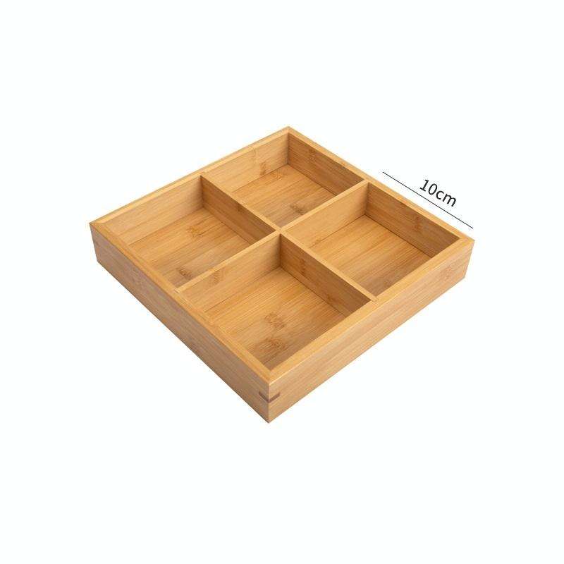 Hot Pot Bamboo Plate Compartmental Platter Vegetable Wood Tray Set Small Four Grid Bamboo Plate