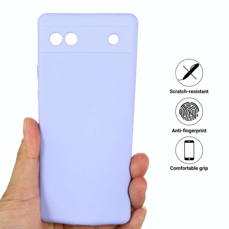 For Google Pixel 6a Pure Color Liquid Silicone Phone Case(Purple)