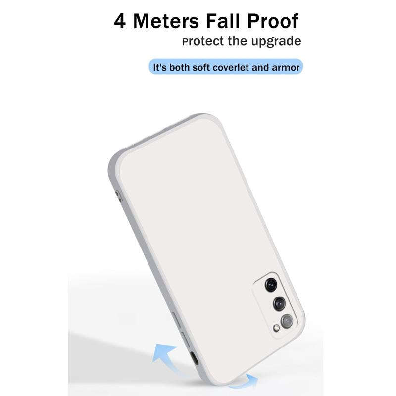 For Samsung Galaxy S20 FE Solid Color Imitation Liquid Silicone Straight Edge Dropproof Full Cove...
