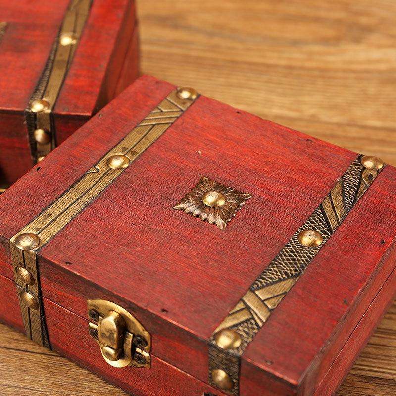 Antique Wooden Double Belt Jewelry BoxSpecification With Password Lock