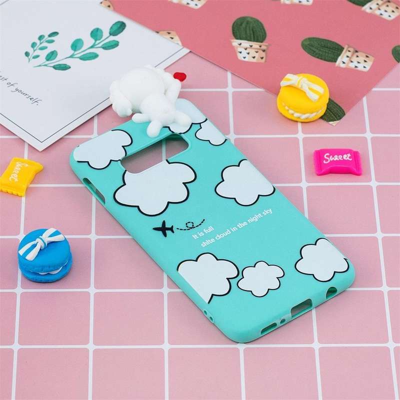 For Galaxy S10e Shockproof Cartoon TPU Protective Case(Clouds)