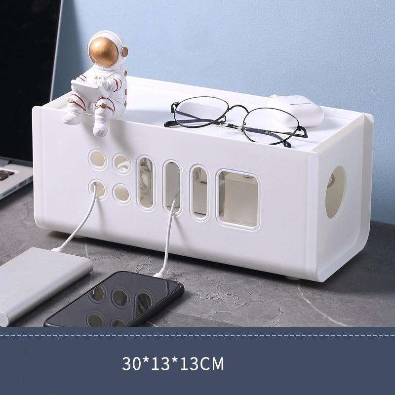 XM009 Plastic Plug-In Electric Wire Storage Box Power Board Wire Clip Box Charger Storage Finishi...