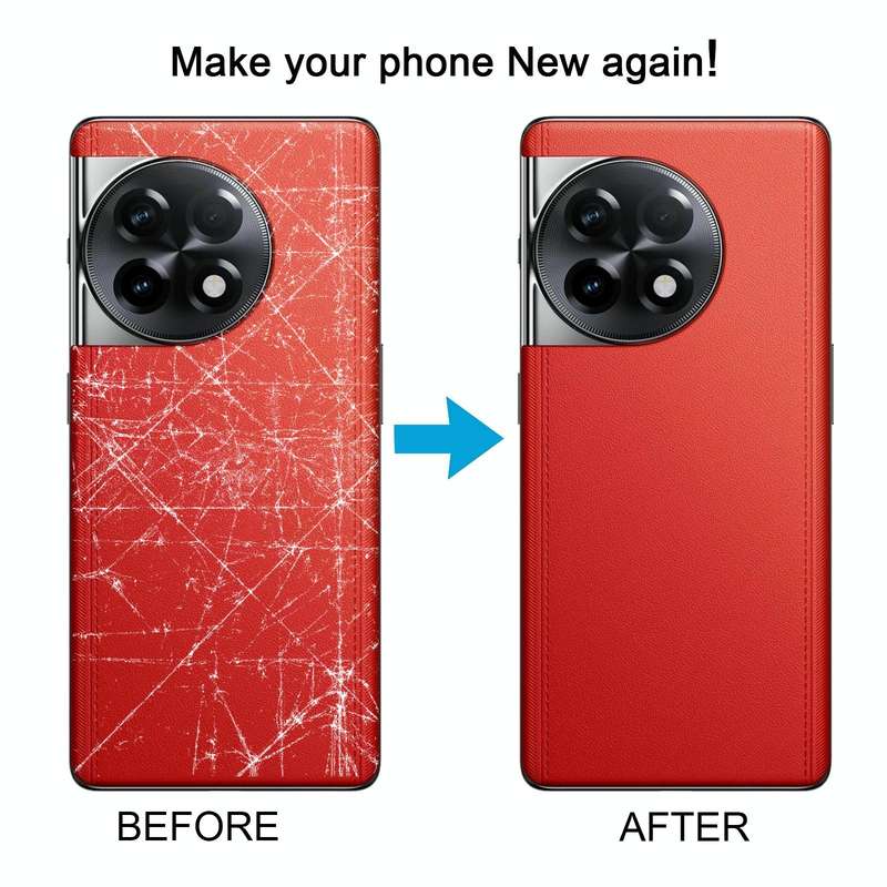 For OnePlus 11R CPH2487 Battery Leather Back Cover(Red)