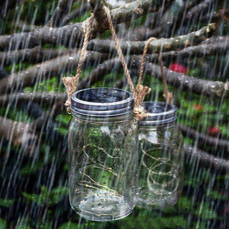 10 LEDs Solar Energy Mason Bottle Cap Pendent Lamp Outdoor Decoration Garden Light, Not Include B...