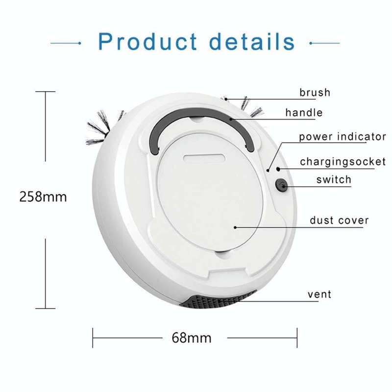 3-in-1 1800pa Smart Cleaning Robot Rechargeable Auto Robotic Vacuum Dry Wet Mopping Cleaner(Gray)