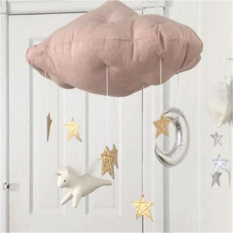 Baby Nursery Ceiling Mobile Party Decoration Clouds Moon Stars Hanging Decorations Kids Room Deco...
