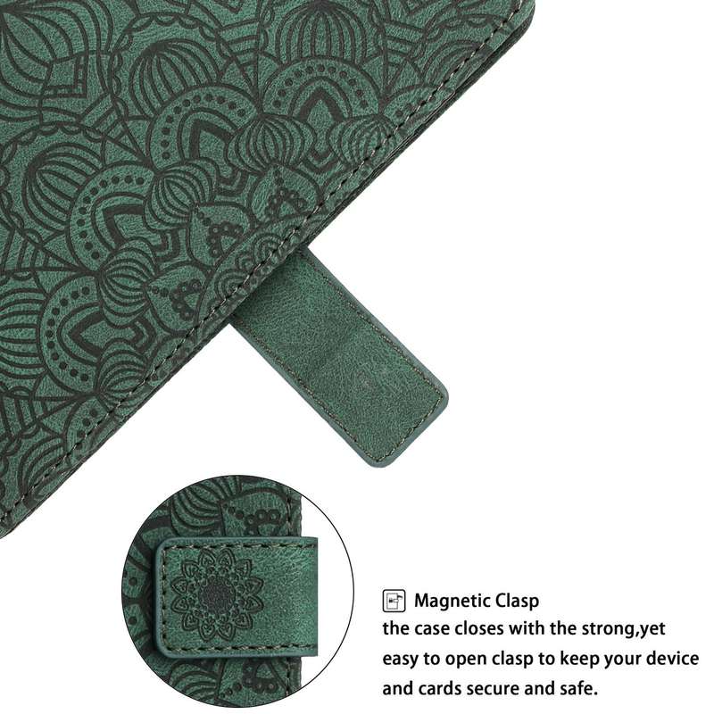 For Samsung Galaxy A33 5G Mandala Embossed Flip Leather Phone Case(Green)