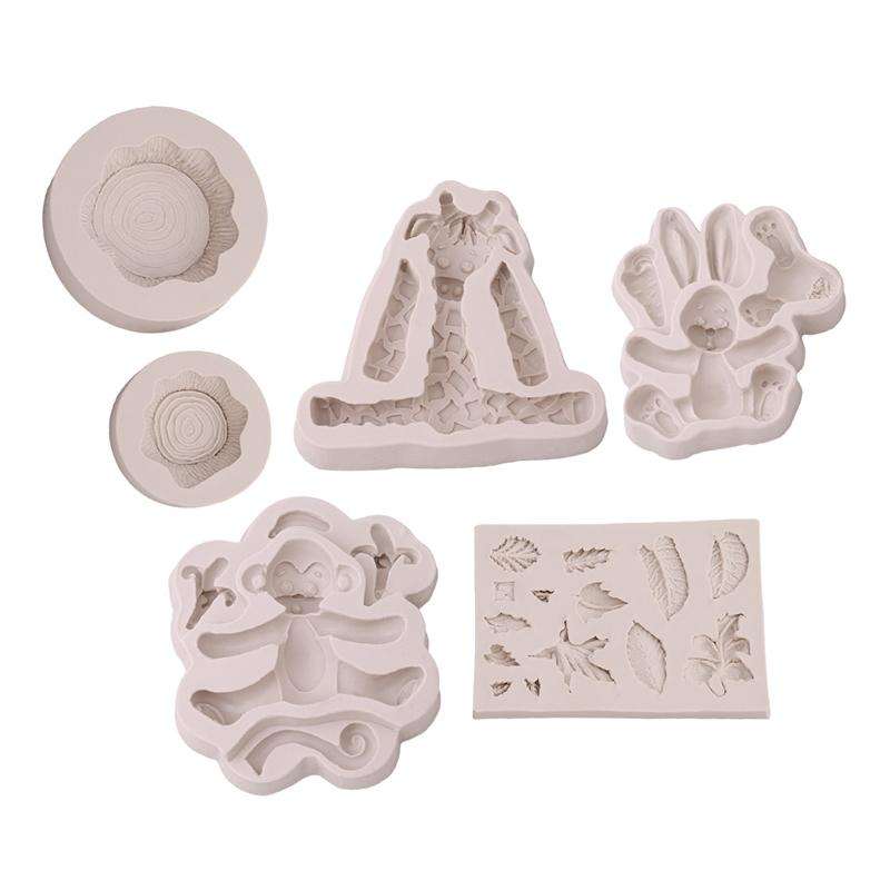 2 PCS 3D Animal Shape Silicone Form Fondant Cake Biscuit Molds(Lion)