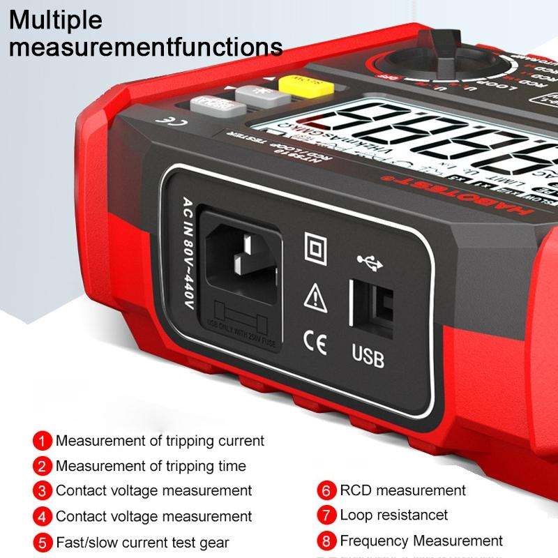 HABOTEST HT5910 Leakage Switch & Loop Resistance Tester