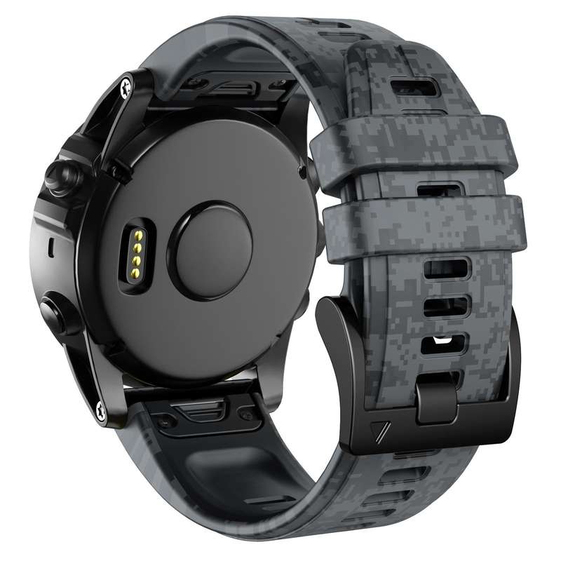 For Garmin Fenix 7X Camouflage Silicone Watch Band(Digital)