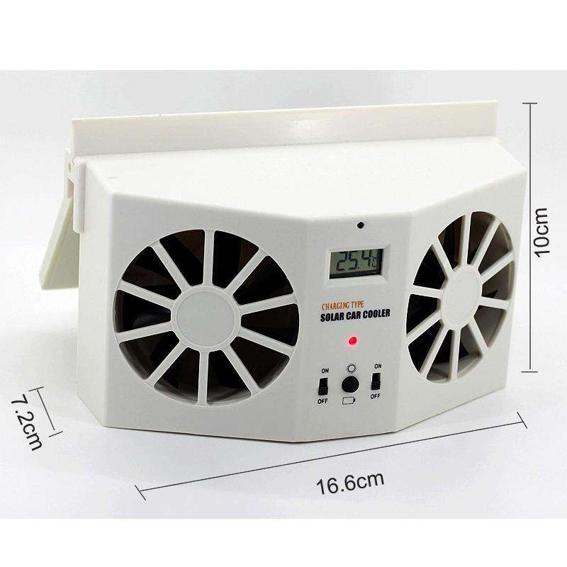 2W Solar Powered Car Auto Air Vent Cool Fan Cooler Ventilation System Radiator, with Temperature ...