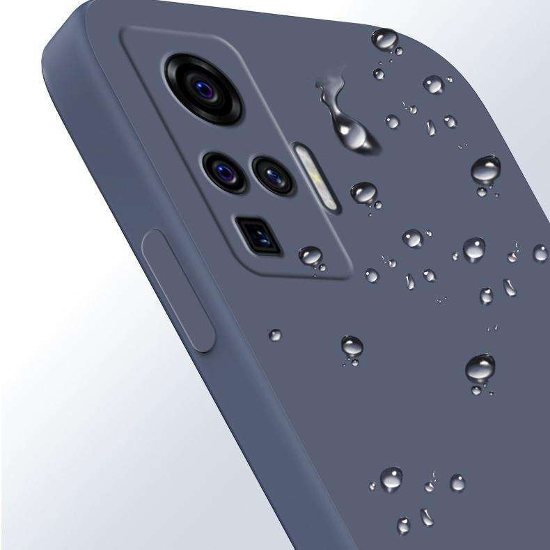For vivo X50 Pro Solid Color Imitation Liquid Silicone Straight Edge Dropproof Full Coverage Prot...