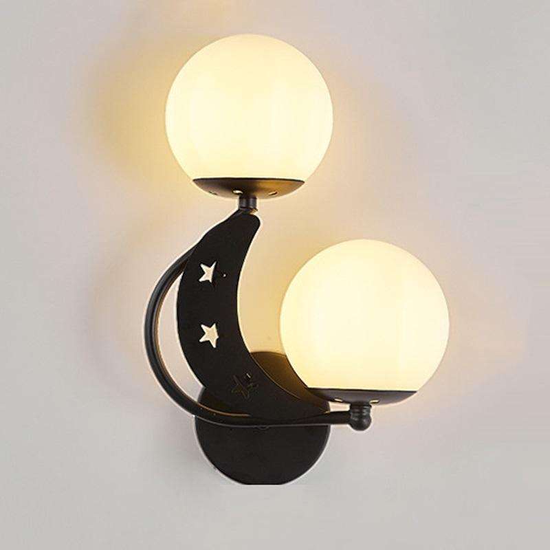 Bedroom Bedside Wall Lamp Indoor Background Wall Lamp Tri-color Light(6082 Black Right)