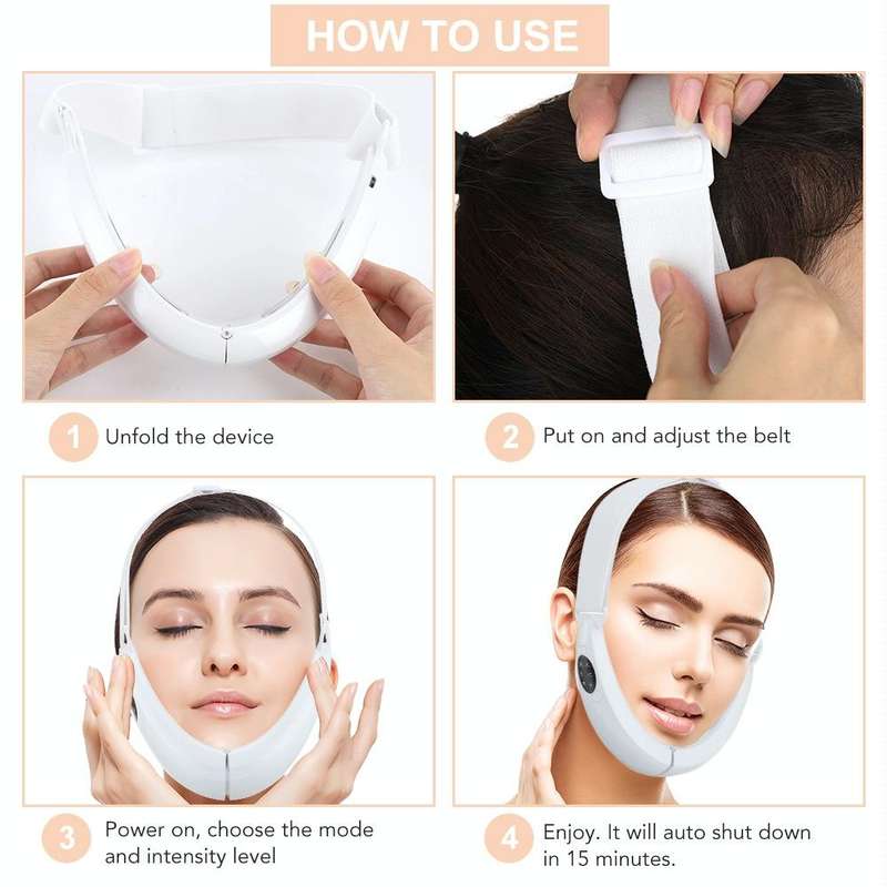 106892 EMS Microcurrent Red and Blue Light Massage Face-Lifting Instrument(White)