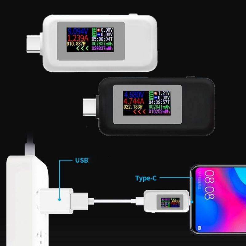 KWS-1902C Color Type C USB Tester Current Voltage Monitor Power Meter Mobile Battery Bank Charger...