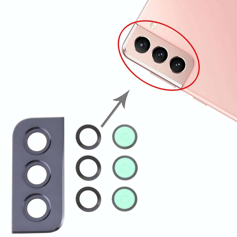 For Samsung Galaxy S21 5G SM-G991 10pcs Camera Lens Cover (Black)
