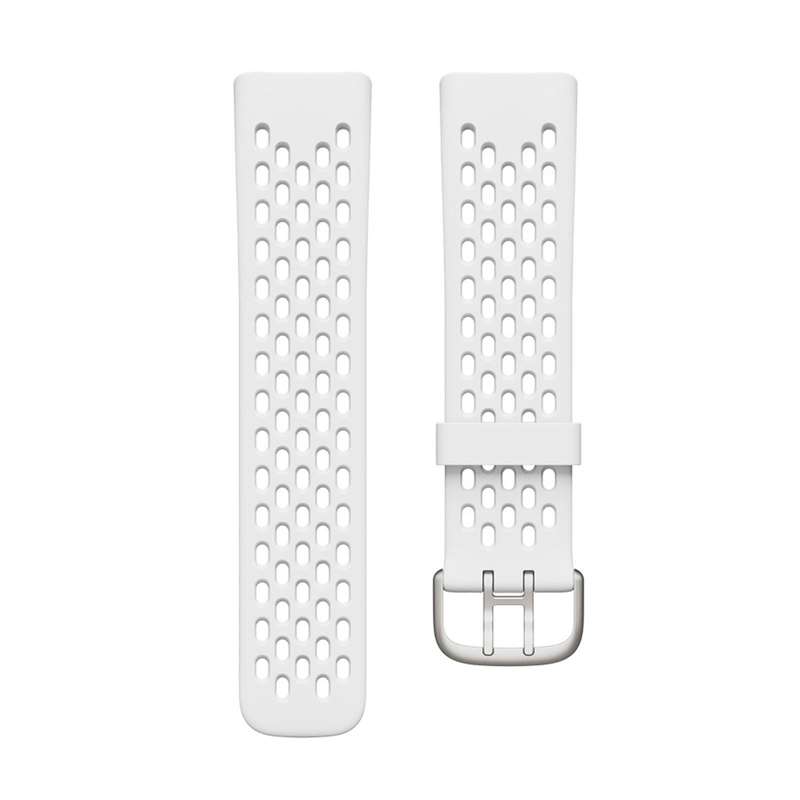 For Fitbit Charge 5 Silicone Hole Watch Band(White)