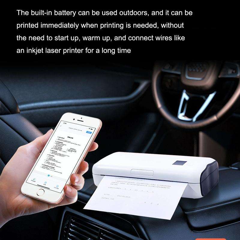 Home Small Phone Office Wireless Wrong Question Paper Student Portable Thermal Printer, Style: Bl...