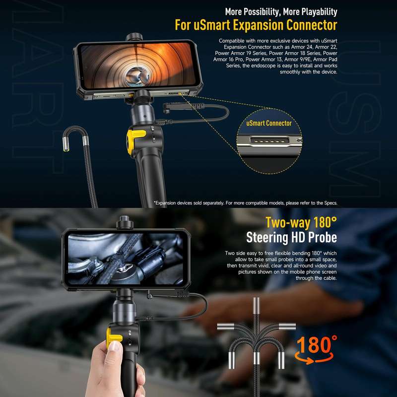 Ulefone uSmart E03 Rotatable Endoscope IP67 Waterproof for Armor 24 / 21 / 19 / 18T / 18T Ultra /...