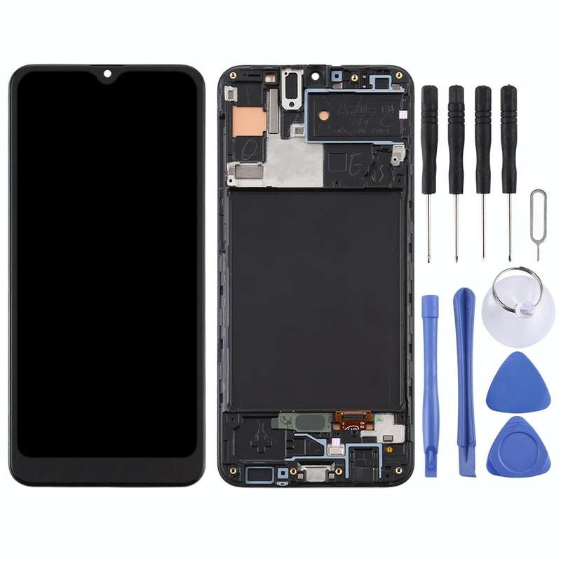 TFT LCD Screen for Samsung Galaxy A30s  Digitizer Full Assembly with Frame (Black)