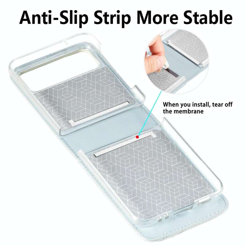For Samsung Galaxy Z Flip 5G Diagonal Lanyard Embossed Card Phone Case(Silver)